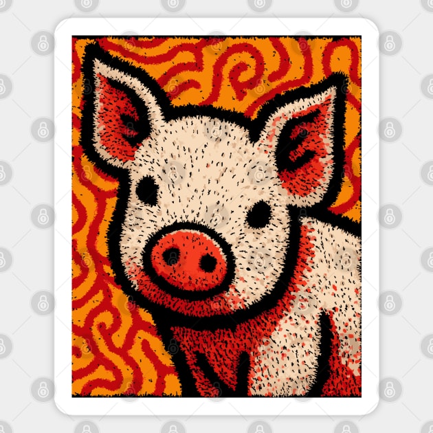 The Swine | An Abstract Expressionist Graphic Magnet by TuncGK
